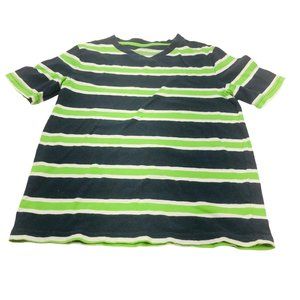 Urban Pipeline Boy's Size Medium Pull Over Short Sleeve Shirt Blue, Green Stripe